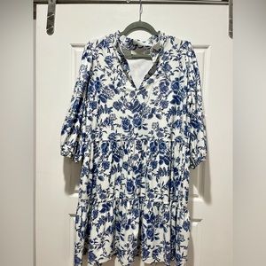 XL Smith & Quinn Tiered blue and white dress NWOT